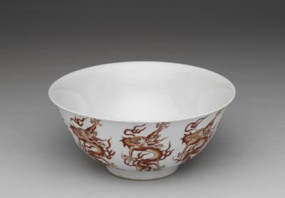 图片[2]-bowl with nine dragons decoration in overglaze red, Ming dynasty, Hongzhi reign (1488-1505)-China Archive